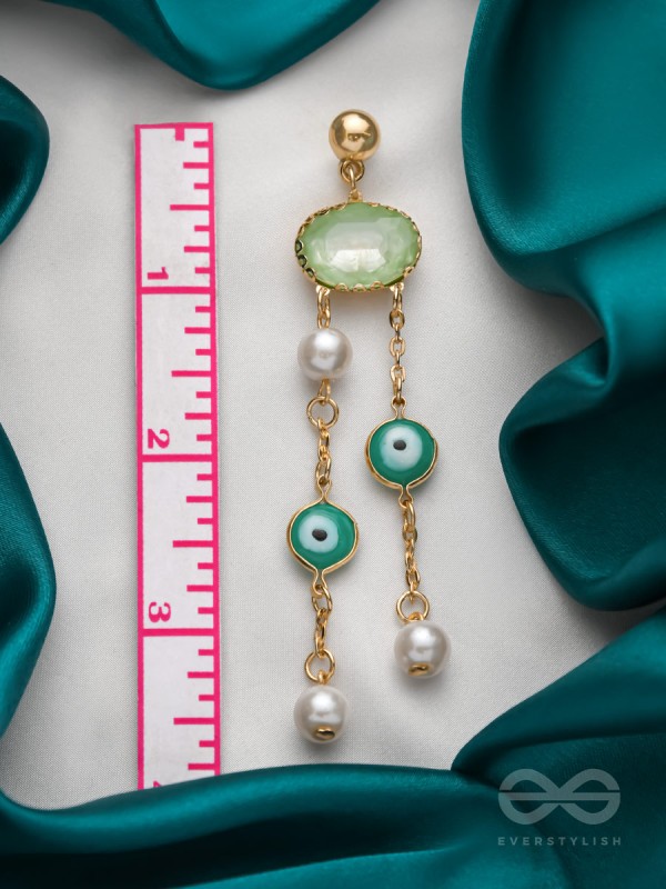 The Rain Cloud- Golden Embellished Earrings