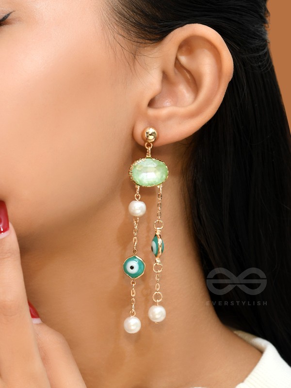 The Rain Cloud- Golden Embellished Earrings