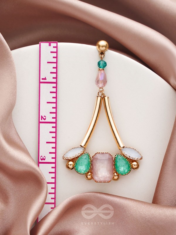 The Drooping Floret- Golden Embellished Earrings