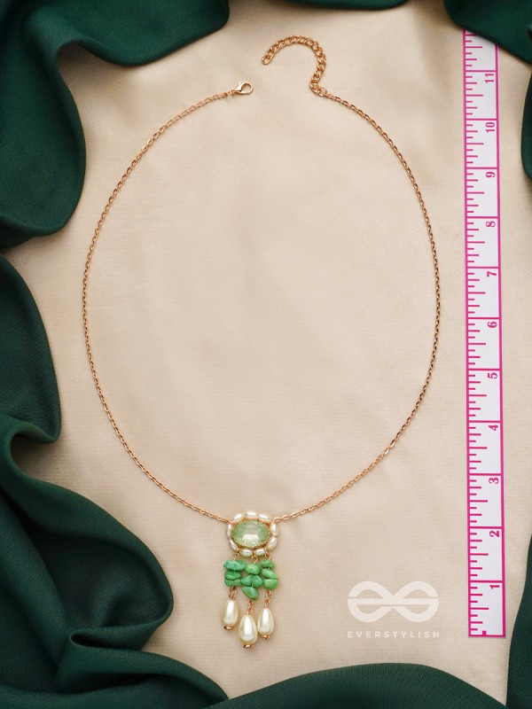 The Olive Garden- Golden Embellished Necklace With Anti-Tarnish Coating 