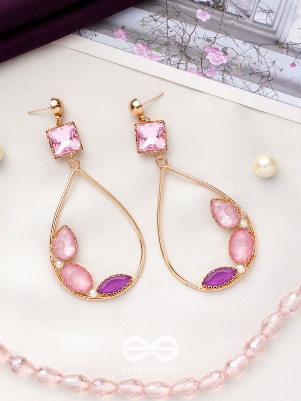 The Spring Leaves- Golden Embellished Earrings