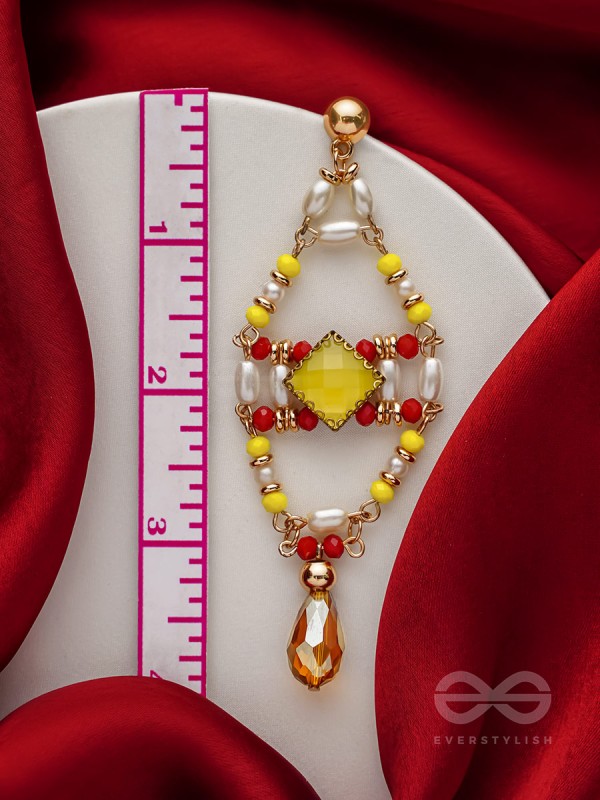 The Shrine Shadow- Golden Embellished Earrings