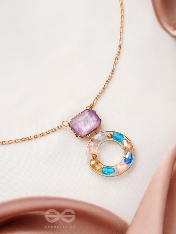 The Pebble Path- Golden Embellished Necklace With Anti-Tarnish Coating 