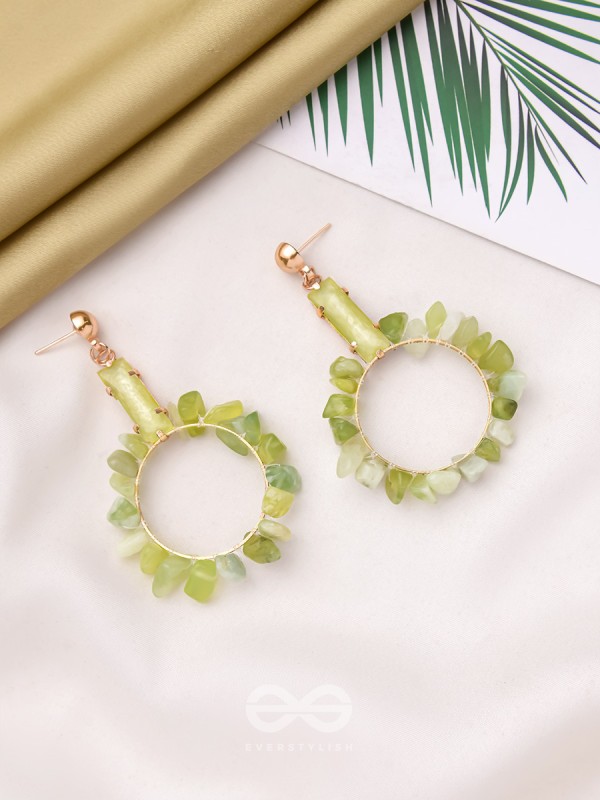 The Forest Fairy- Golden Embellished Earrings