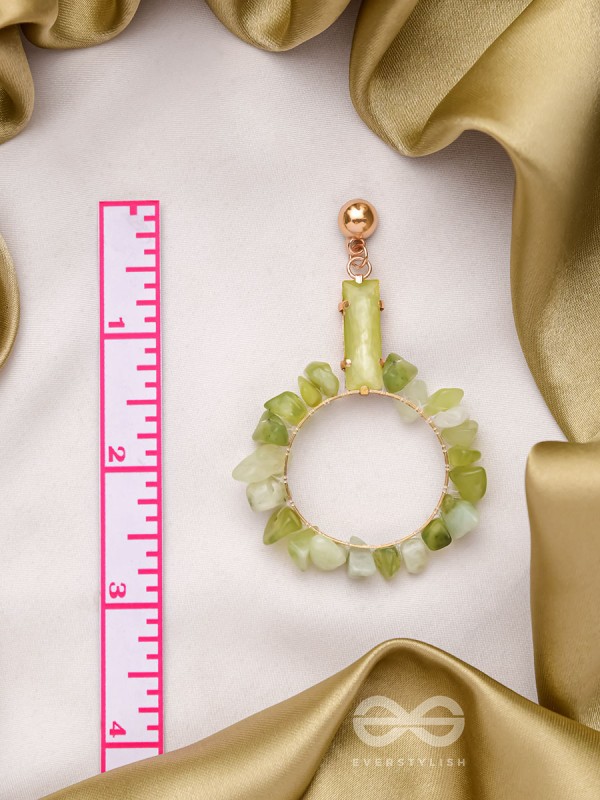 The Forest Fairy- Golden Embellished Earrings