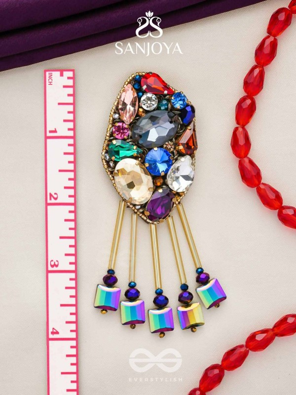 Akshipta - The Beach Treasures - Stones And Beads Hand Embroidered Earrings