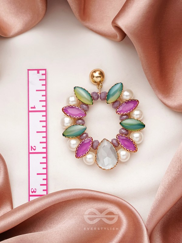 The Lilac Wreath- Golden Embellished Earrings