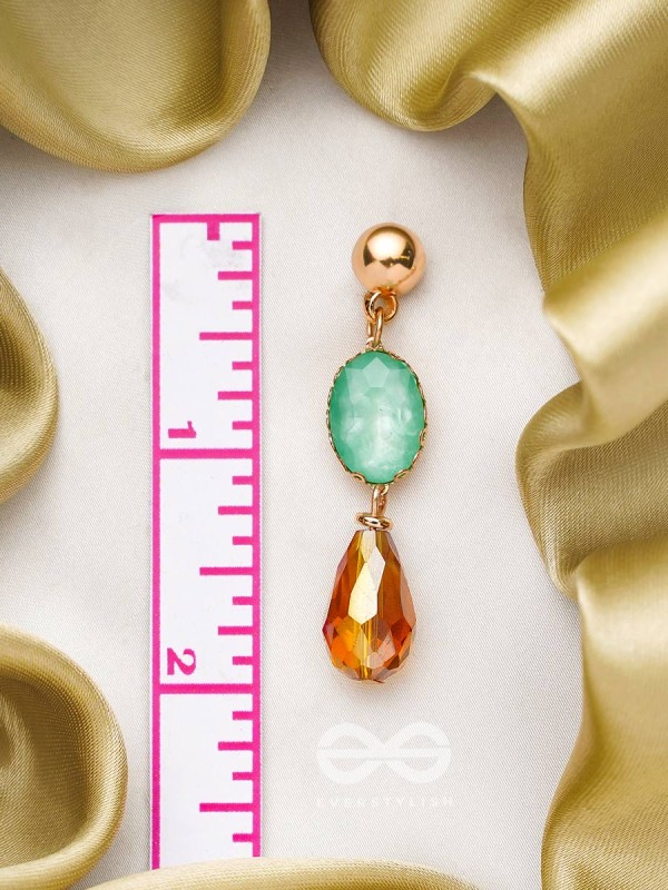 The Magic Mirror- Golden Embellished Earrings