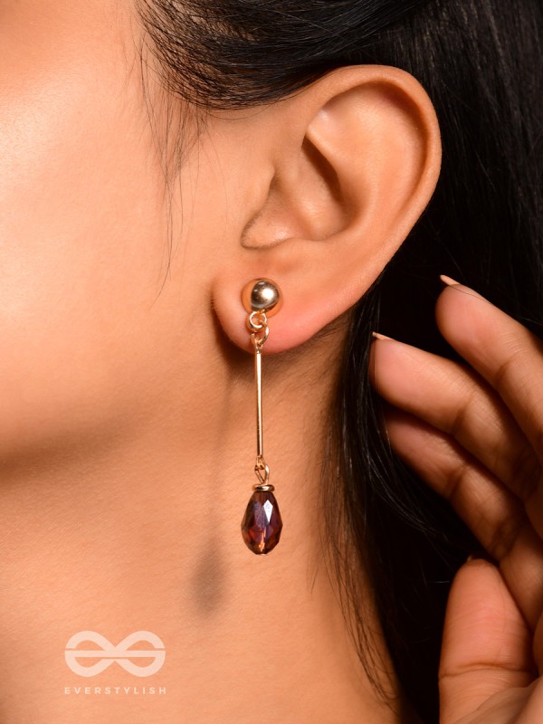 The Alluring Iris- Golden Embellished Earrings