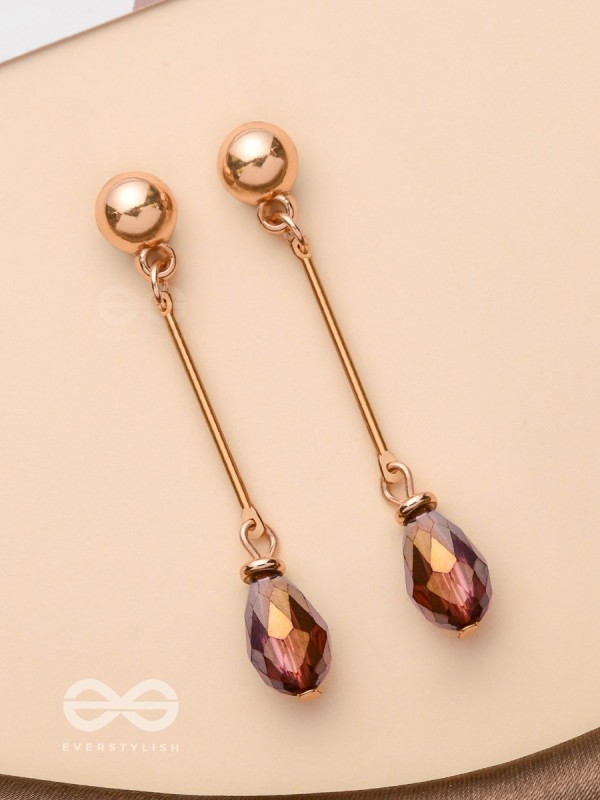 The Alluring Iris- Golden Embellished Earrings