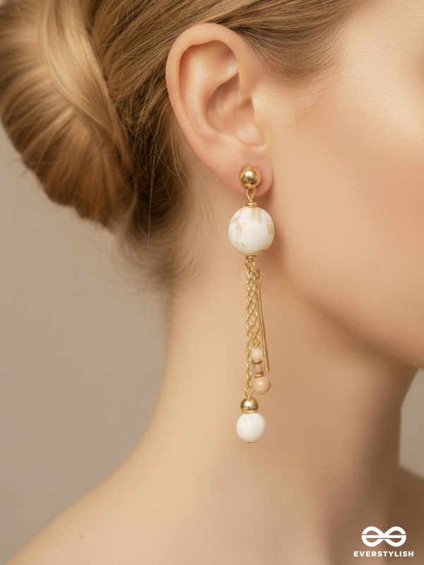 The Stellar Dawn- Golden Embellished Earrings