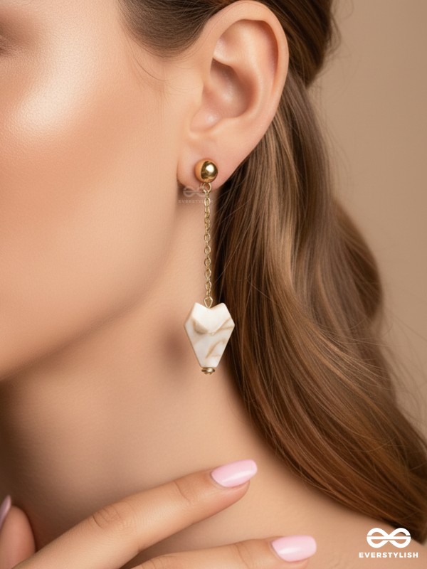 In a Nut'shell'- Golden Embellished Earrings