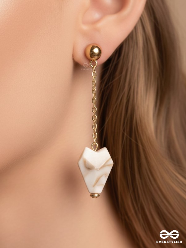 In a Nut'shell'- Golden Embellished Earrings