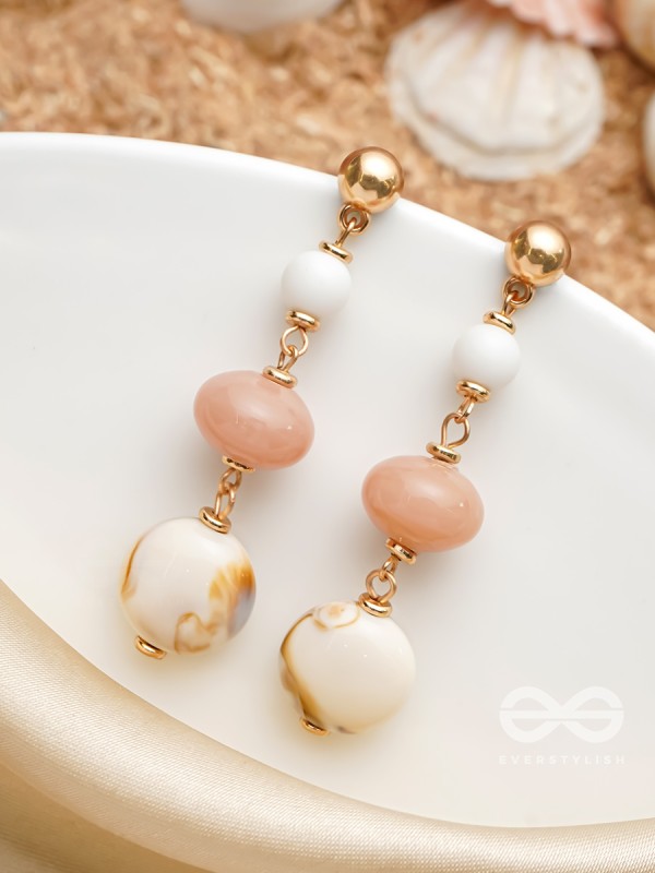 Shell n Core- Golden Embellished Earrings
