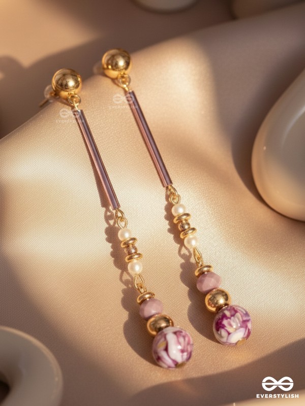 The Orchid Lane- Golden Embellished Earrings