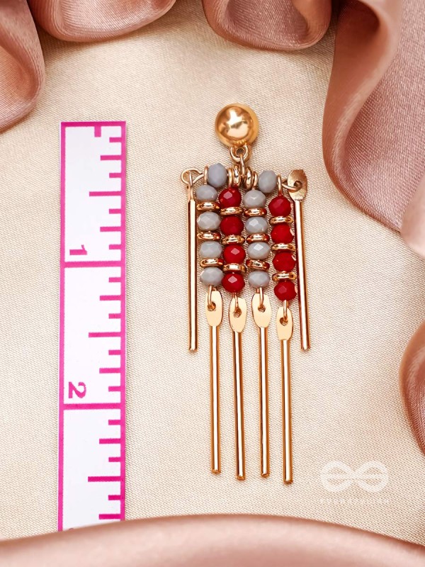 The Sparkling Fireworks- Golden Embellished Earrings