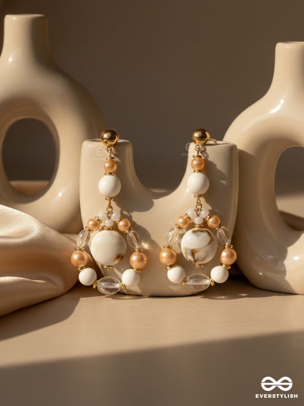 Sand n Shells- Golden Embellished Earrings