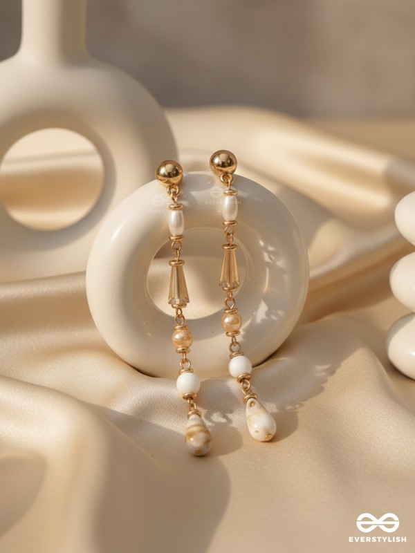 The Dewfall- Golden Embellished Earrings