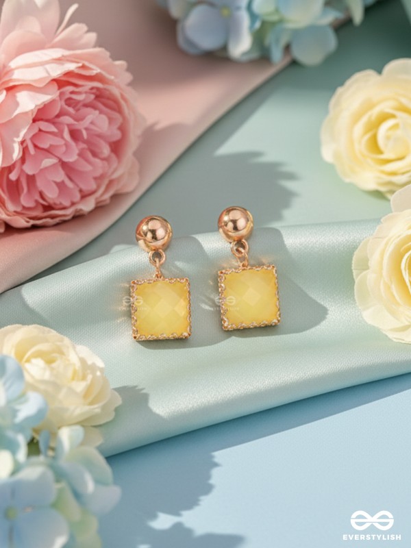 The Mellow Yellow- Golden Embellished Earrings