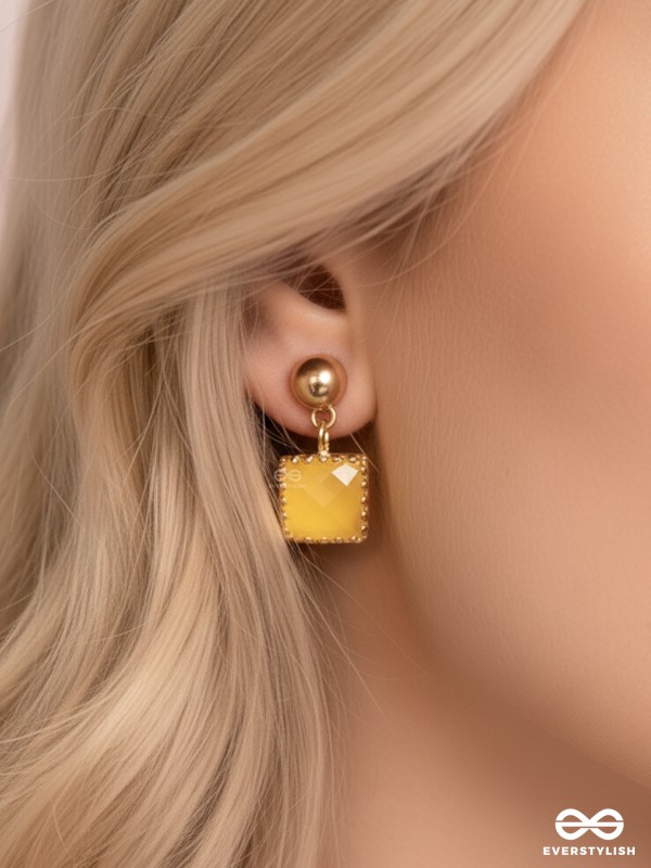 The Mellow Yellow- Golden Embellished Earrings