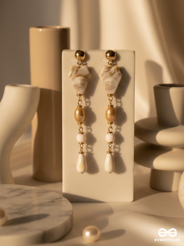 The Rope of Sand- Golden Embellished Earrings