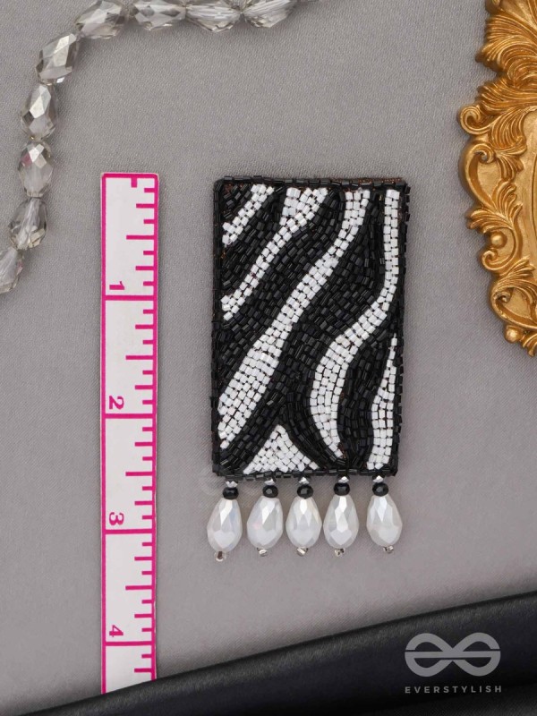 Adri - The Rainy Clouds - Cutdana And Glass Drops Hand Embroidered Earrings