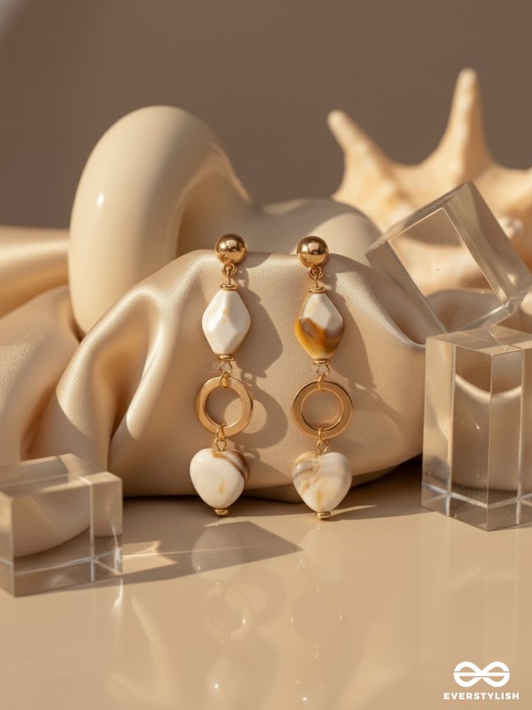 The 'Shell'abration- Golden Embellished Earrings