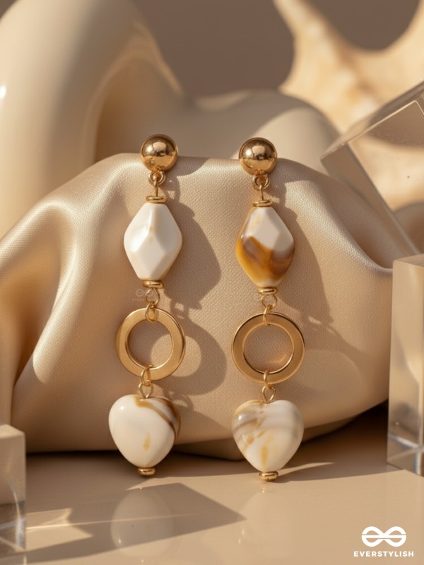 The 'Shell'abration- Golden Embellished Earrings