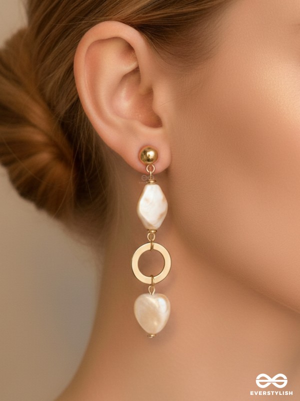 The 'Shell'abration- Golden Embellished Earrings