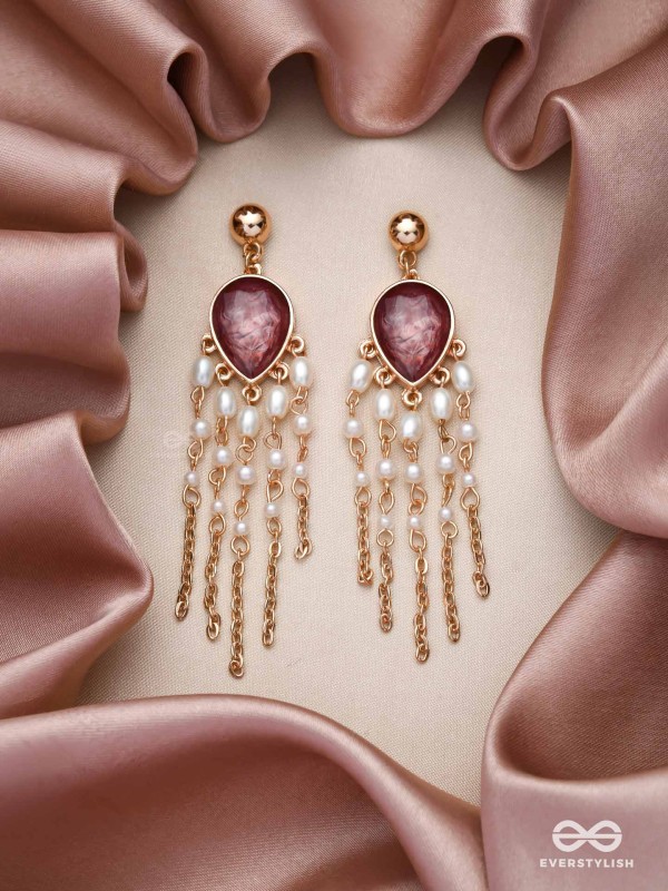 The Purple Rain- Golden Embellished Earrings