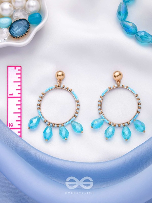 The Cosmic Circle- Golden Embellished Earrings