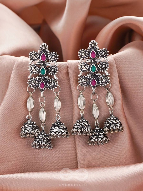 The Splendid Shrine- Oxidised Jhumka Earrings