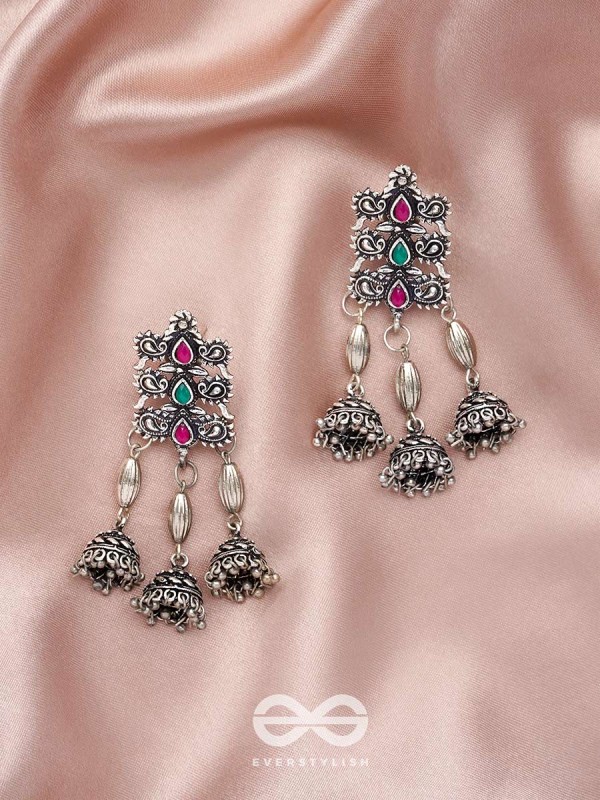The Splendid Shrine- Oxidised Jhumka Earrings