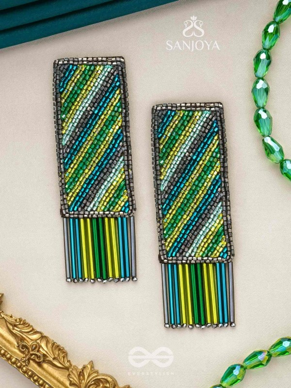 Pravish - The Colorful Rains - Cutdana Hand Embroidered Earrings
