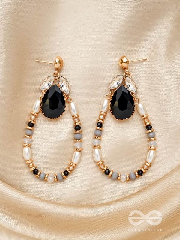 The Dusky Dazzle- Golden Embellished Earrings