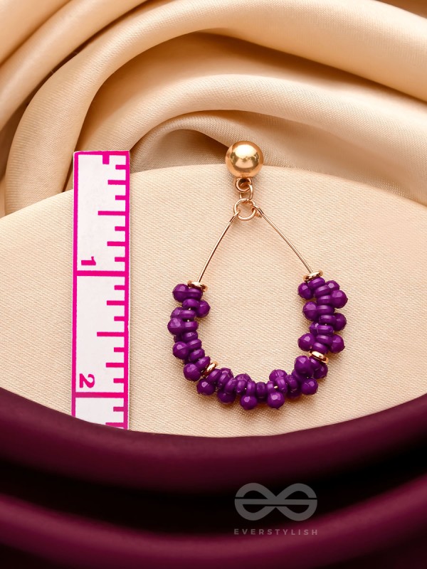 The Violet Vibes- Golden Beads Earrings