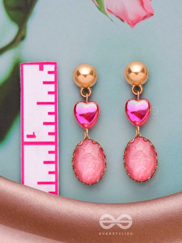 The Blushing Heart- Golden Embellished Earrings