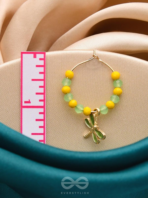 The Twinkly Dragonfly- Golden Dragonfly Hoop Earrings