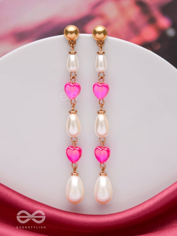 The Love Language- Golden & Pink Pearl Earrings
