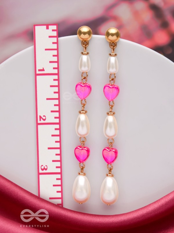 The Love Language- Golden & Pink Pearl Earrings
