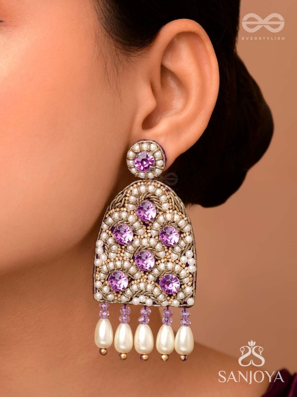 Urvya- The Beautiful Lakes- Pearls & Stones Embroidered Earrings