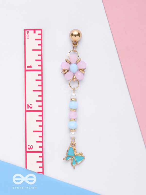 The Hovering Butterfly - Golden Embellished Earrings