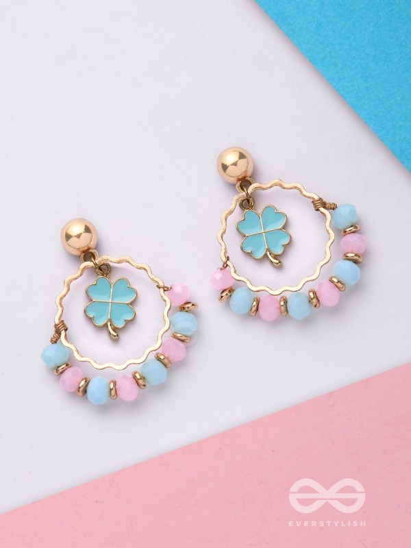 The Spring Garden - Golden Embellished Earrings