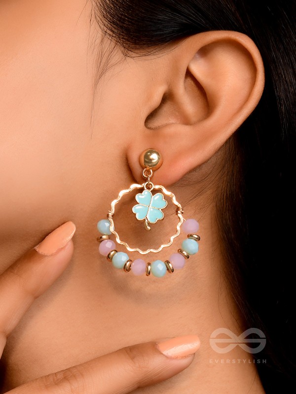 The Spring Garden - Golden Embellished Earrings