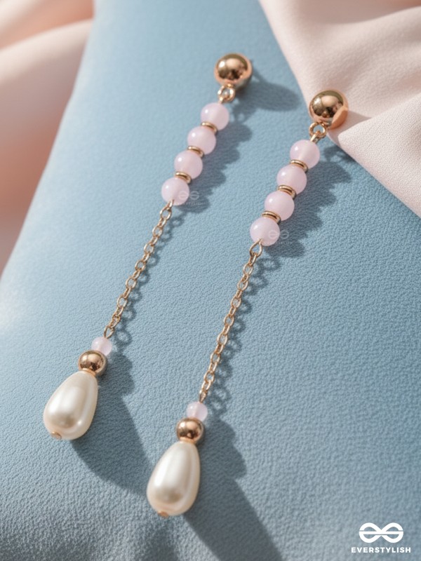The Blushing Bud - Golden Pearl Earrings
