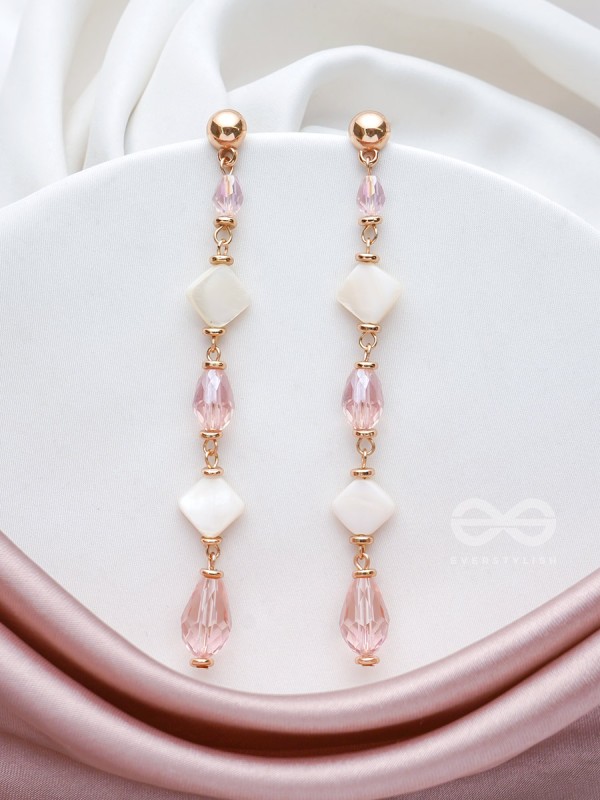 The Glossy Rosevine- Golden Embellished Earrings