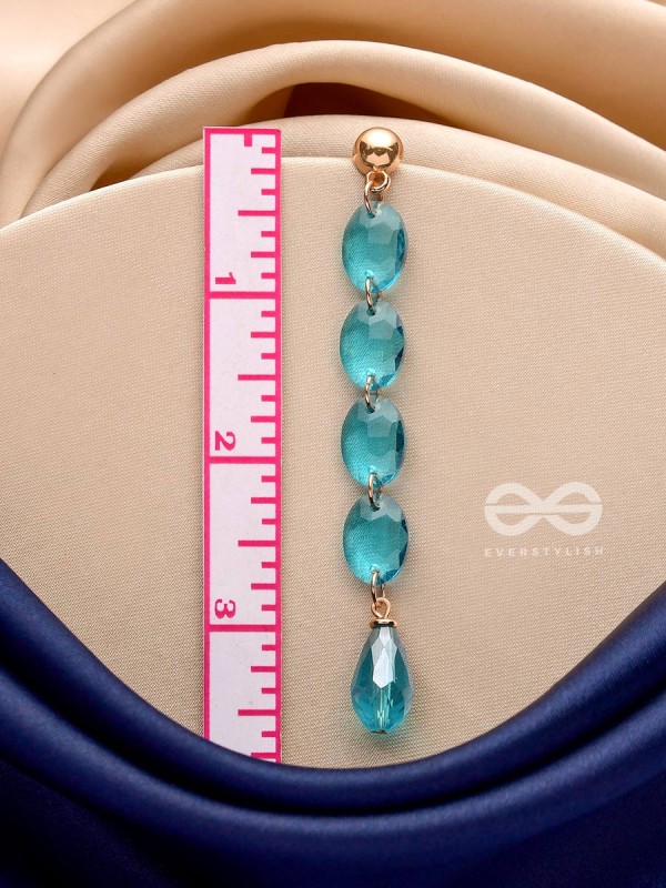 The Sapphire Seduction- Golden Embellished Earrings