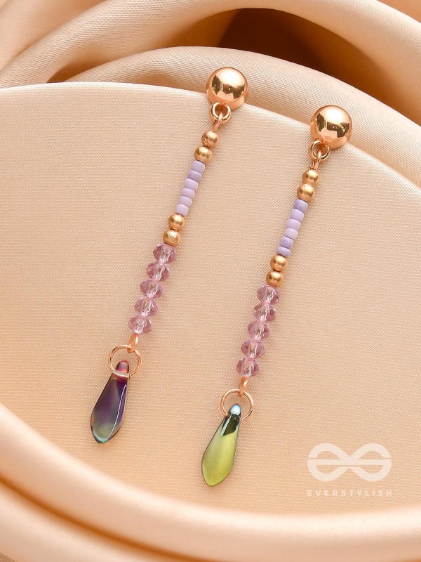 The Lavender Falls- Golden Embellished Earrings