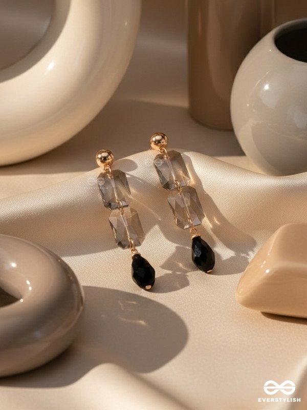 The Black Magic Mystic- Golden Embellished Earrings