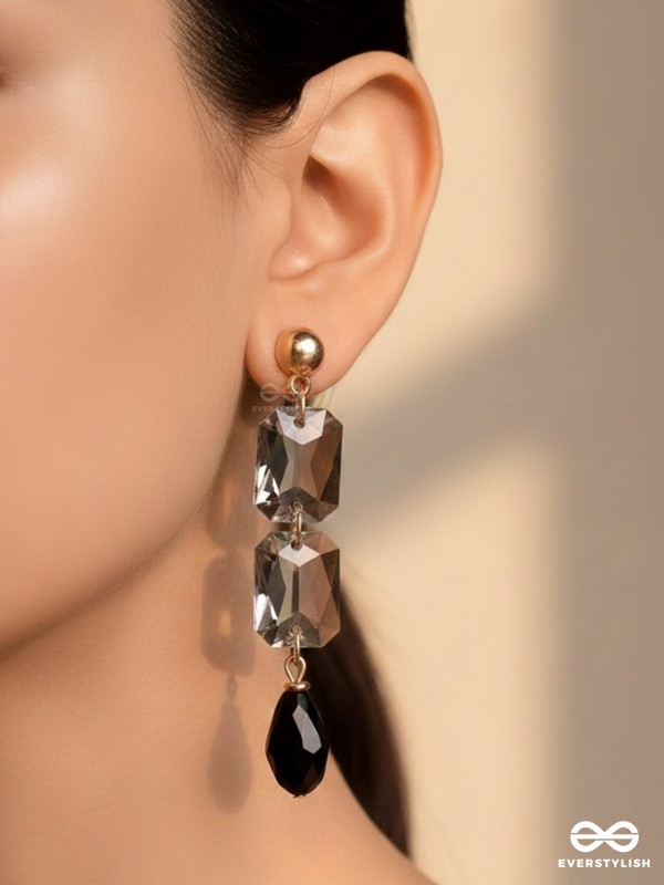 The Black Magic Mystic- Golden Embellished Earrings